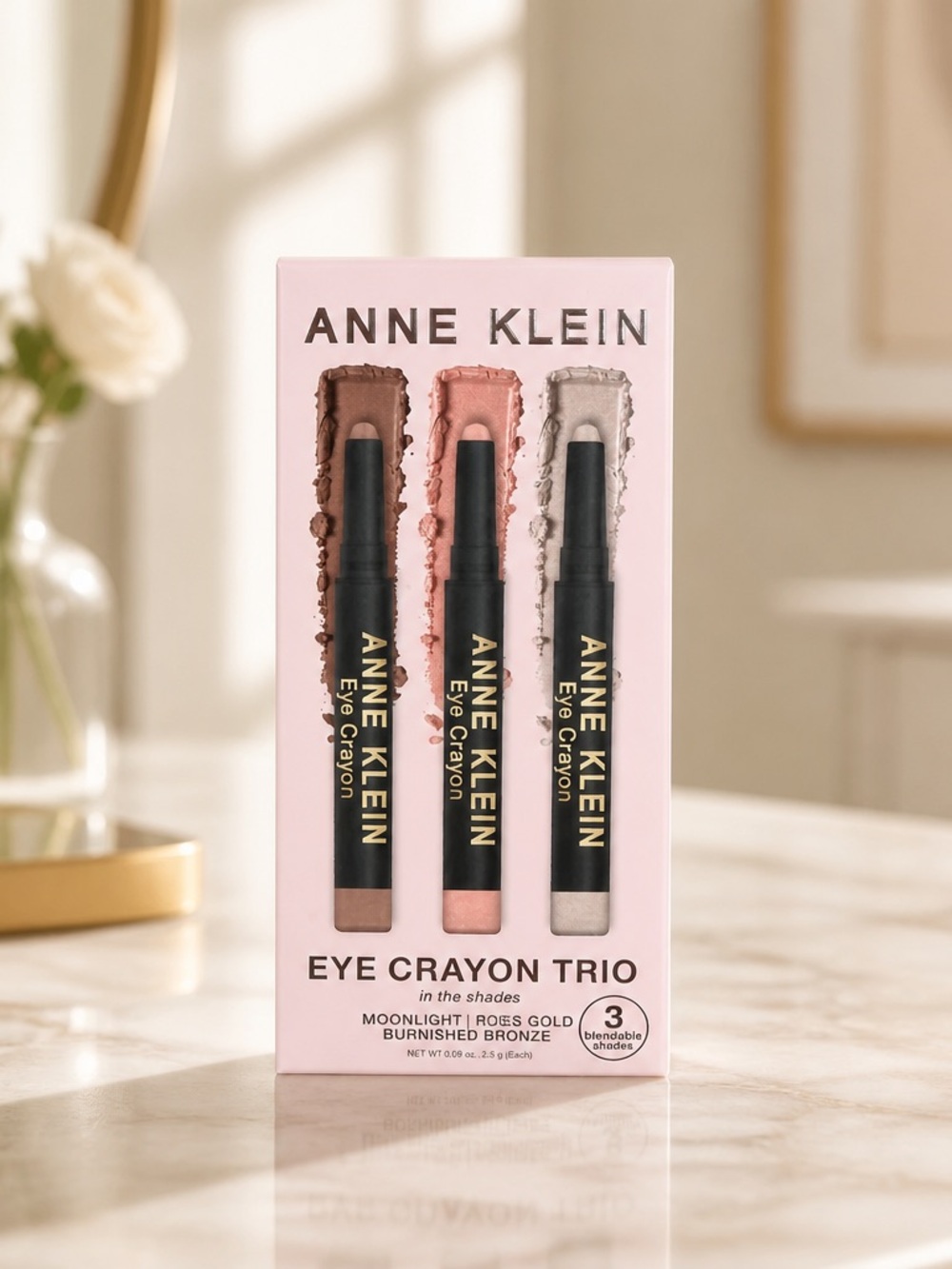 Anne Klein Eye Crayon Trio 3-Piece Eyeshadow Stick Set New